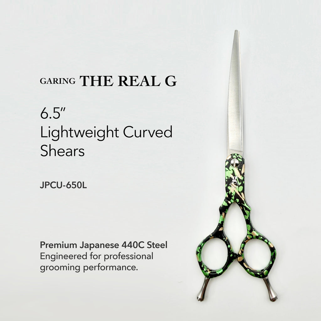 GARING 6.5” Lightweight Curved Pet Grooming Shears 15°