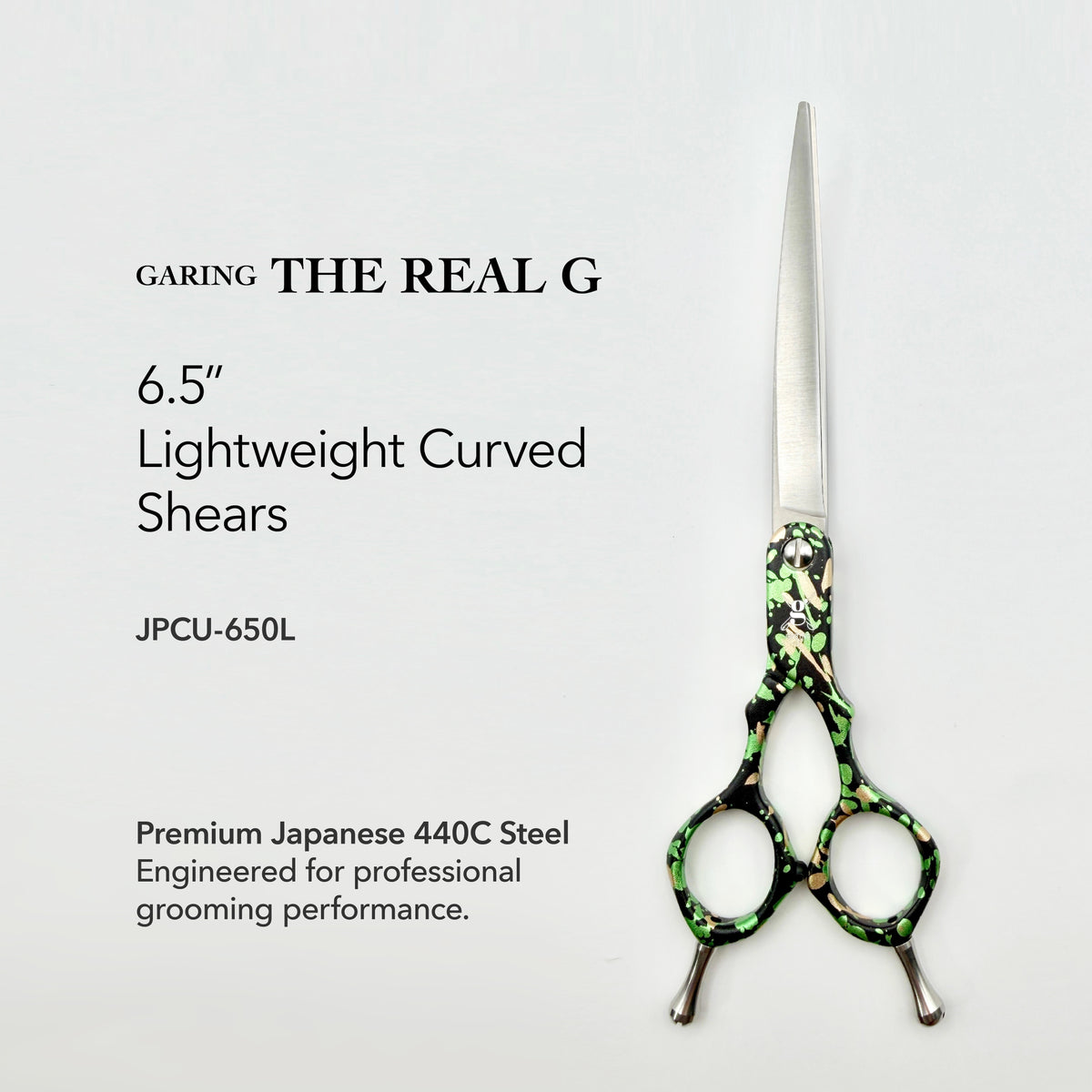 GARING 6.5” Lightweight Curved Pet Grooming Shears 15°