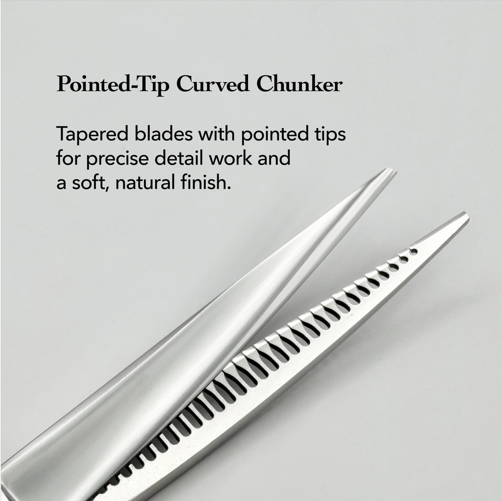 GARING 7.25” Pointed-Tip Curved Chunker Pet Grooming Shears
