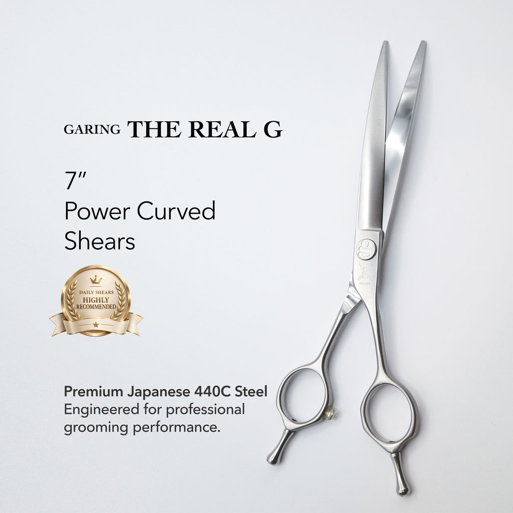 GARING 7” Power Curved Pet Grooming Shears 15°