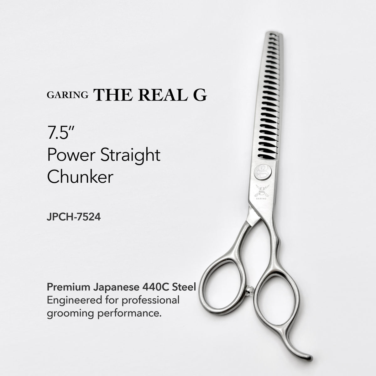 GARING 7.5” 24-Tooth Straight Chunker Pet Grooming Shears