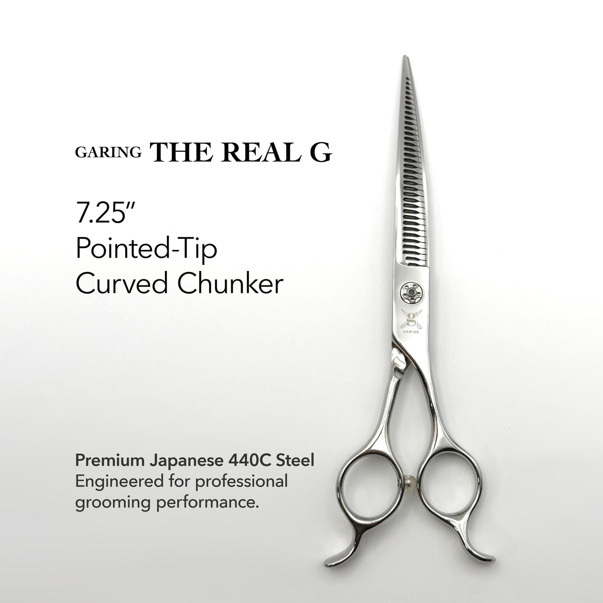 GARING 7.25” Pointed-Tip Curved Chunker Pet Grooming Shears