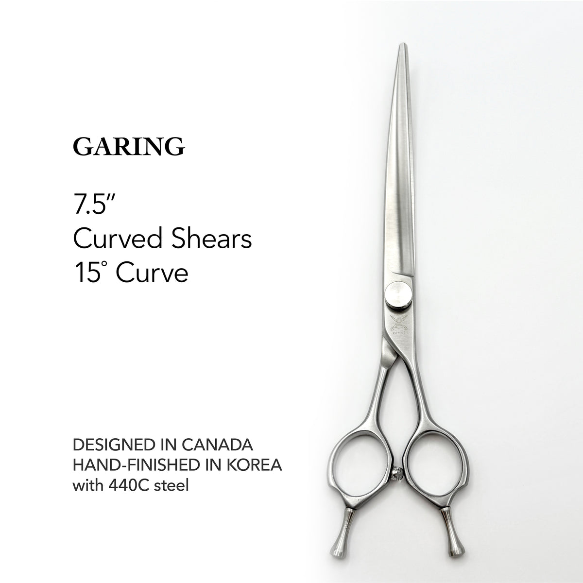 GARING 7.5” Curved Pet Grooming Shears 15°