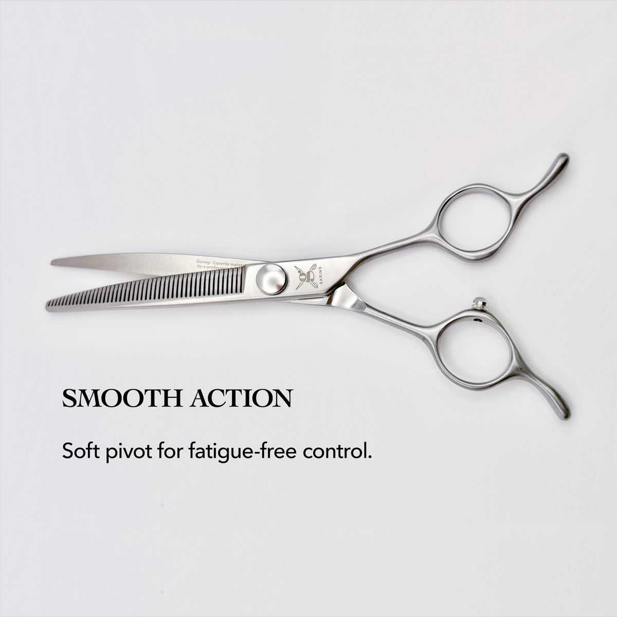 GARING 6.5” 44-Tooth Pointed-Tip Curved Thinning Pet Grooming Shears 15°