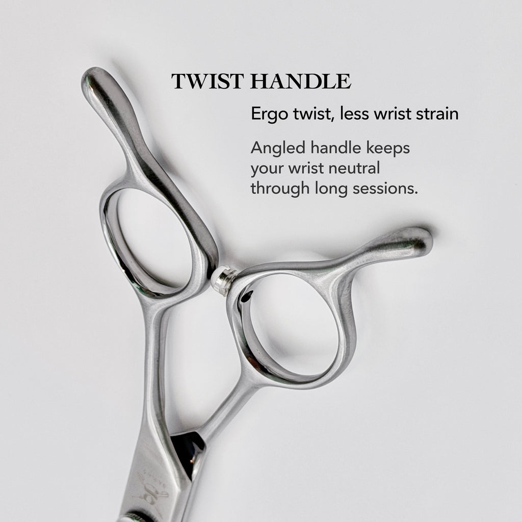 GARING 6.5” 44-Tooth Pointed-Tip Curved Thinning Pet Grooming Shears 15°