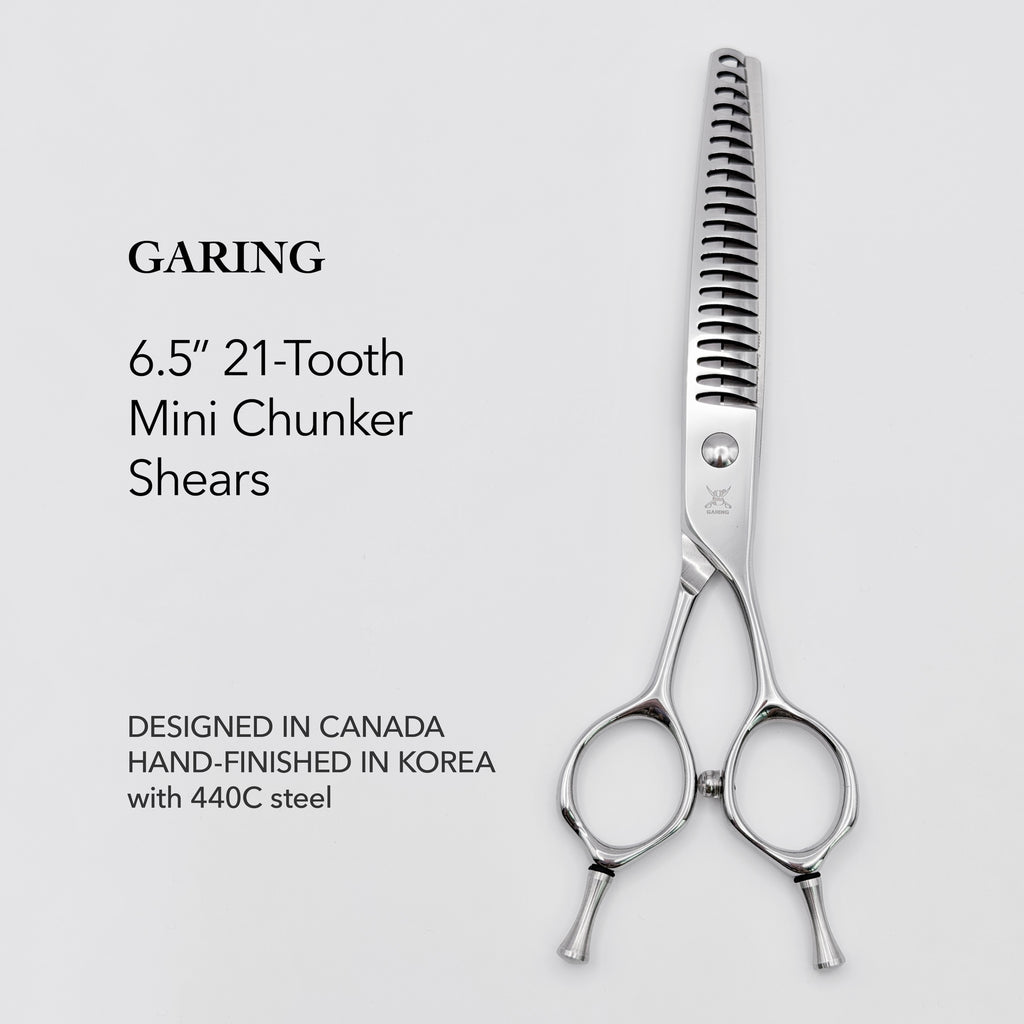 GARING 6.5” 21-Tooth Mini Chunker Pet Grooming Shears