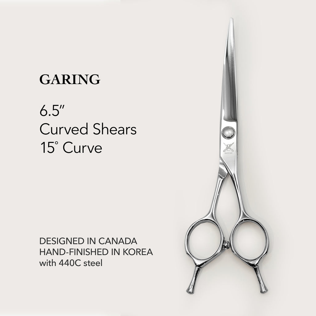 GARING 6.5” Curved Pet Grooming Shears 15°