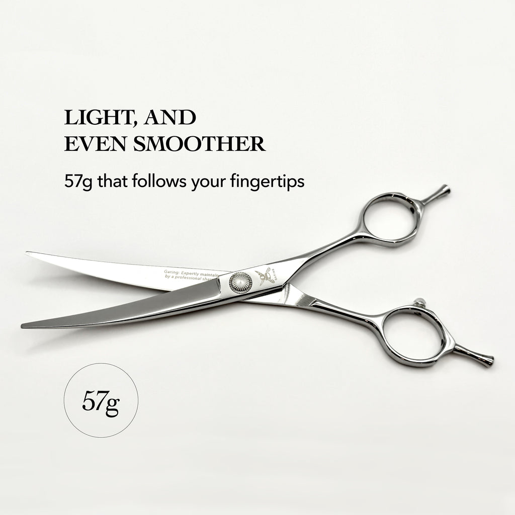 GARING 6.5” Curved Pet Grooming Shears 15°