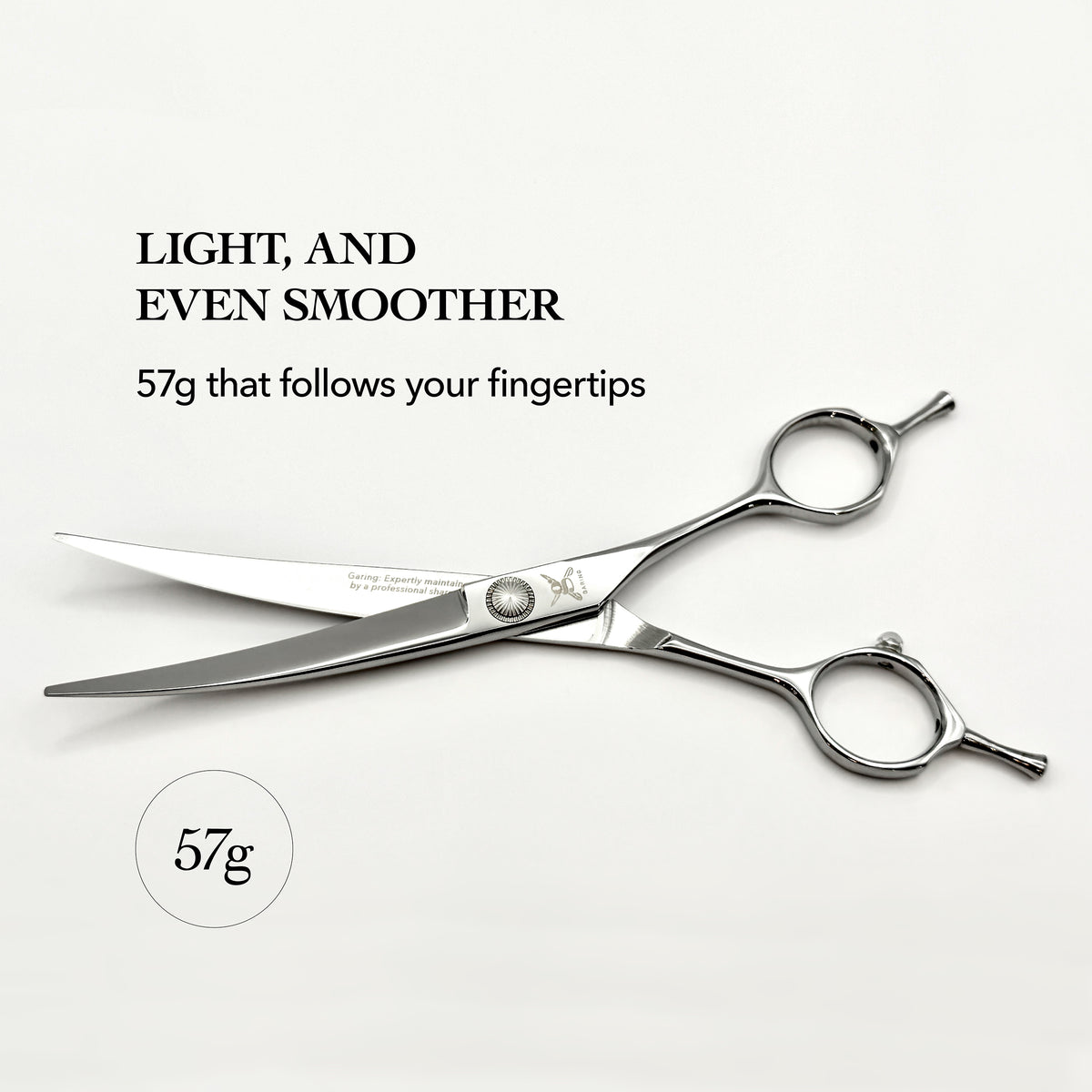 GARING 6.5” Curved Pet Grooming Shears 15°