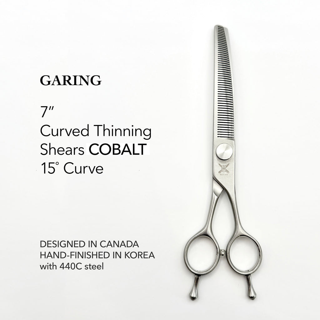 GARING 7” Curved Thinning Pet Grooming Shears 15°