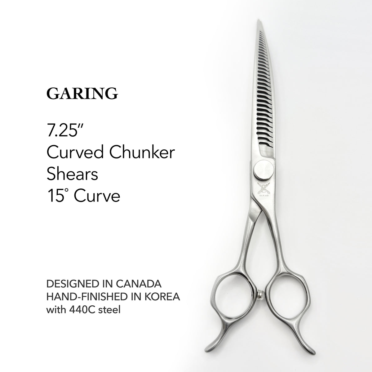 GARING 7.25” Curved Chunker Pet Grooming Shears 15°
